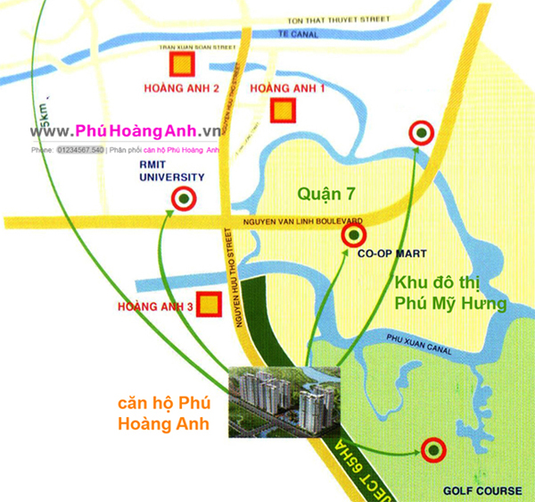 Vị trí căn hộ Phú Hoàng Anh